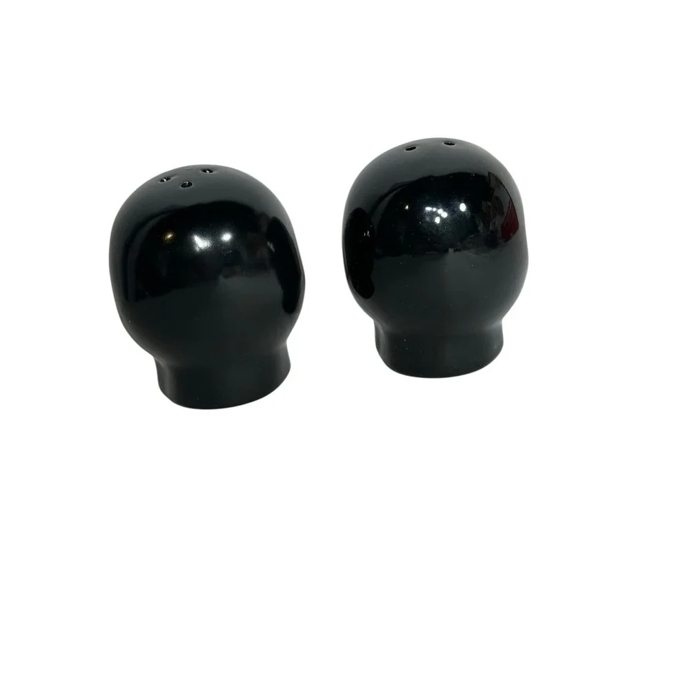 NEW sugar day of dead skull‎ SALT & PEPPER SHAKERS black